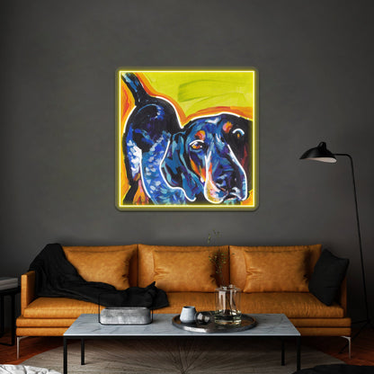 Bluetick Coonhound Dog Bright Colorful Pop Dog Artwork Led Neon Sign - Shineneon