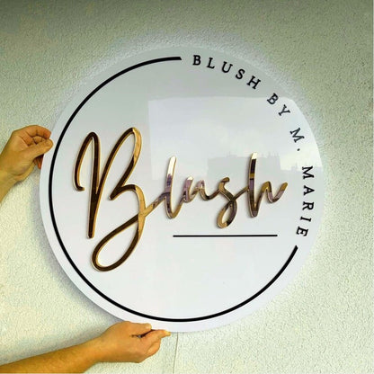 Blush By M Marie Blush Acrylic Business Logo Sign - Shineneon