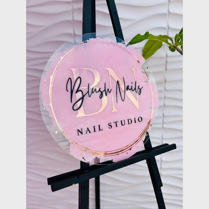 Blush Nails Nail Studio Acrylic Business Logo Sign - Shineneon