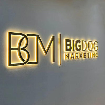 Bm Bigdog Marketing 3D Backlit Letters Business Metal Led Sign - Shineneon