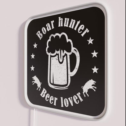Boar Hunter Beer Lover Rgb Led Neon Sign - Shineneon