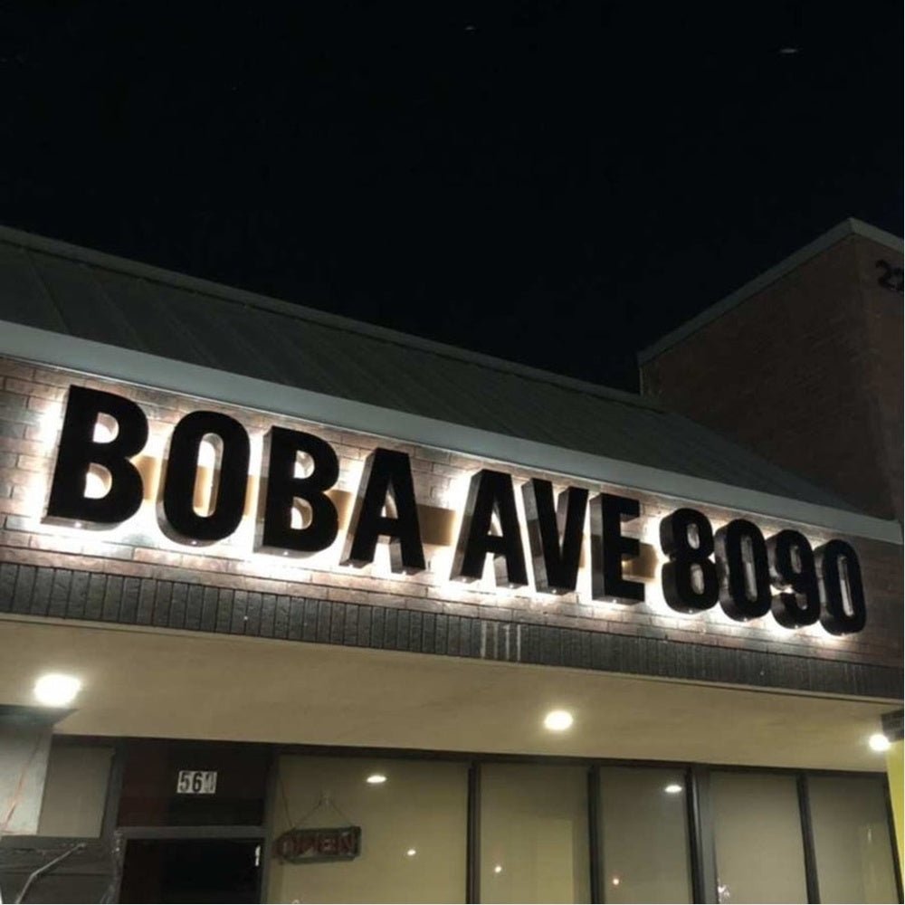 Boba Ave 8090 3D Backlit Channel Letters Led Light Sign - Shineneon