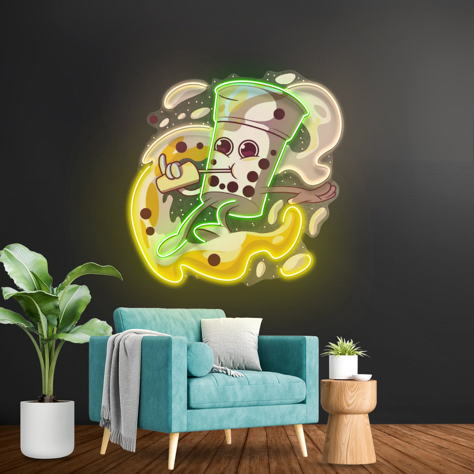 Boba Coffee Surfing Led Neon Sign Light Custom Led Signs