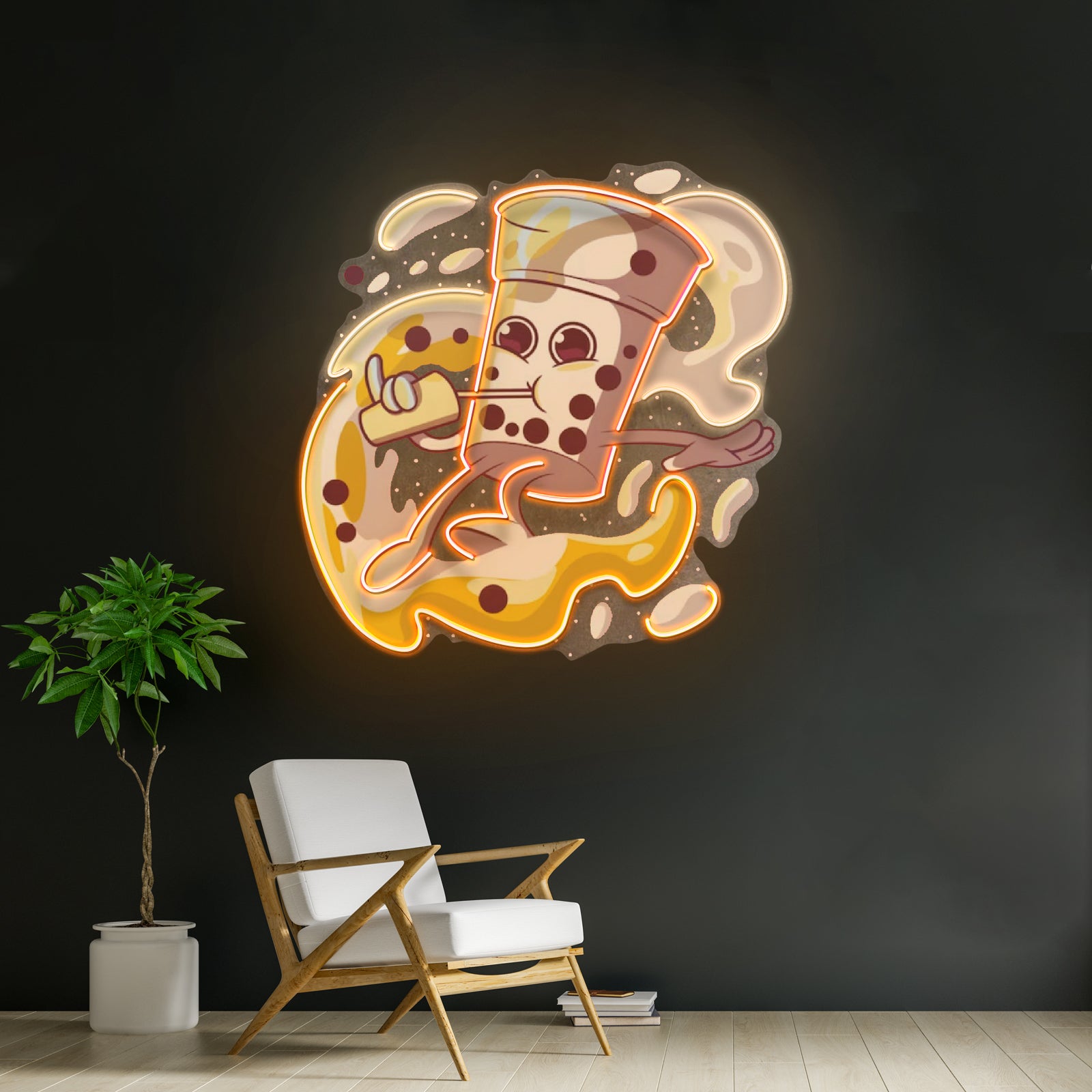 Boba Coffee Surfing Led Neon Sign Light Custom Led Signs