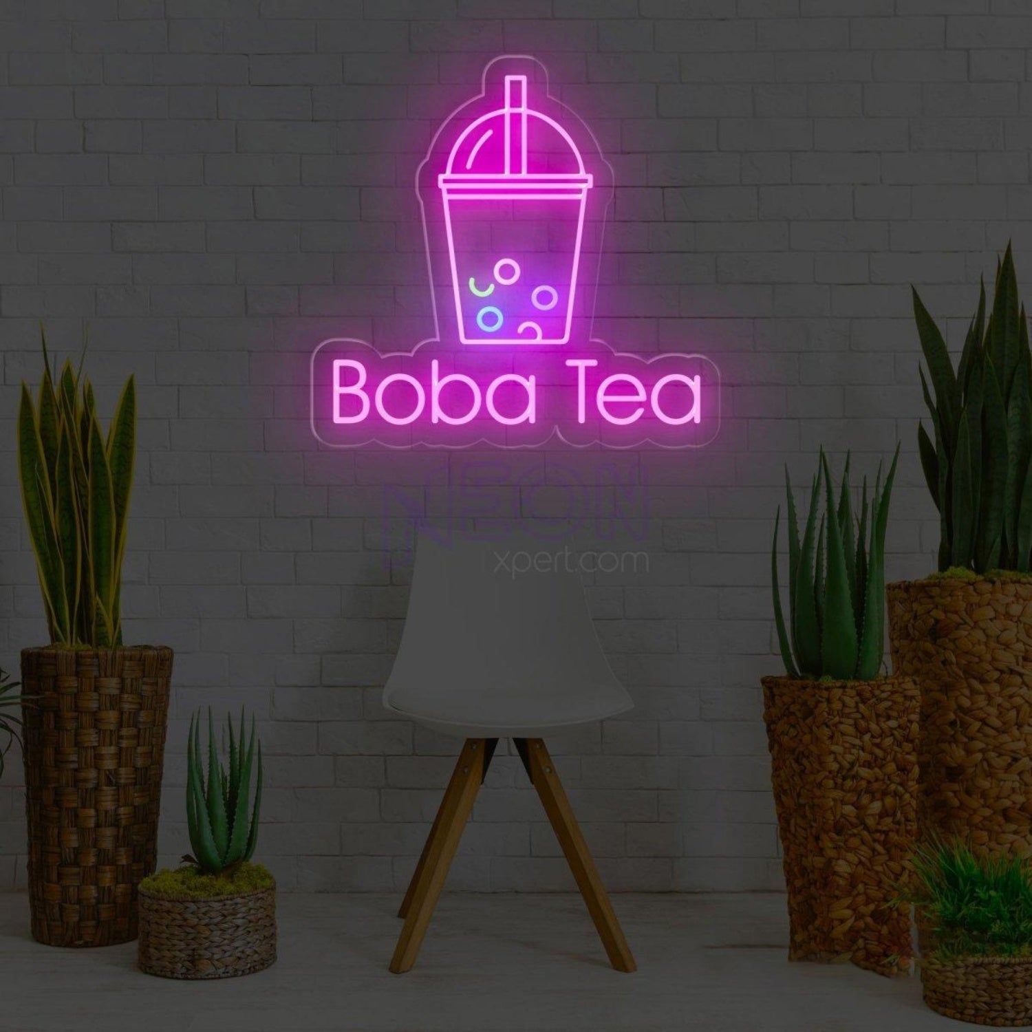 Boba Tea White Outline Multicolor Pearl Led Neon Sign For Cafe Shop | Shineneon