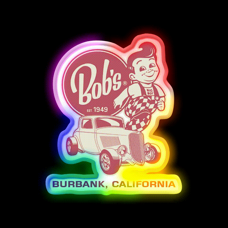 Bobs Big Boy Est 1949 Fast Food Led Neon Sign For Burger Place Rgb Color - LED neon sign close-up detail