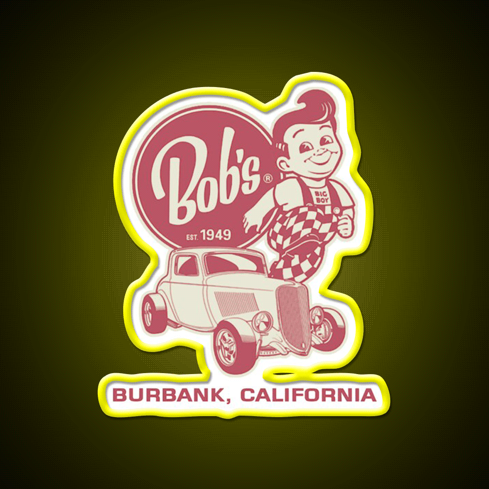 Bobs Big Boy Est 1949 Fast Food Led Neon Sign For Burger Place Rgb Color - Custom LED neon sign front view
