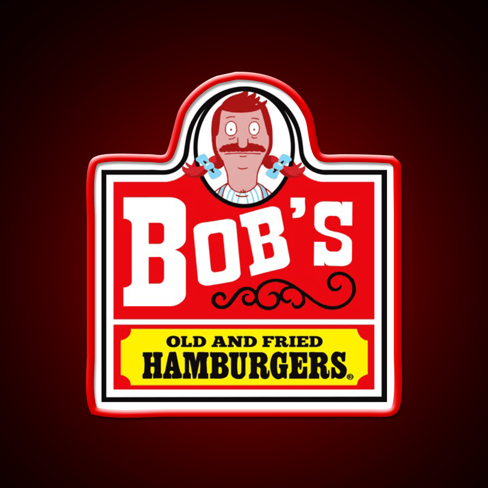 Bobs Old Fried Burgers Fast Food Led Neon Sign For Burger Place Rgb Color - Shineneon