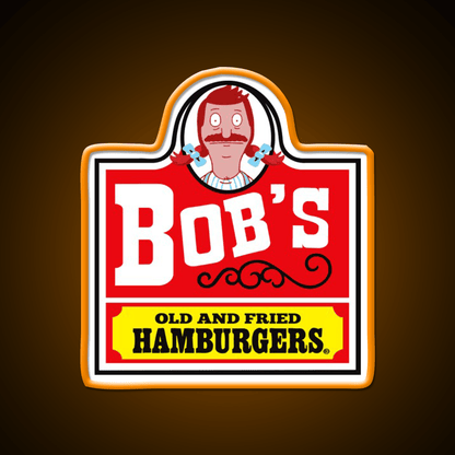 Bobs Old Fried Burgers Fast Food Led Neon Sign For Burger Place Rgb Color - Shineneon