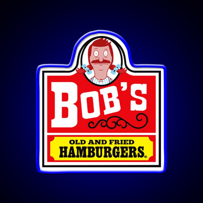 Bobs Old Fried Burgers Fast Food Led Neon Sign For Burger Place Rgb Color - Shineneon