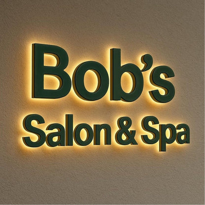 Bobs Salon Spa 3D Backlit Channel Letters Led Light Sign - Shineneon