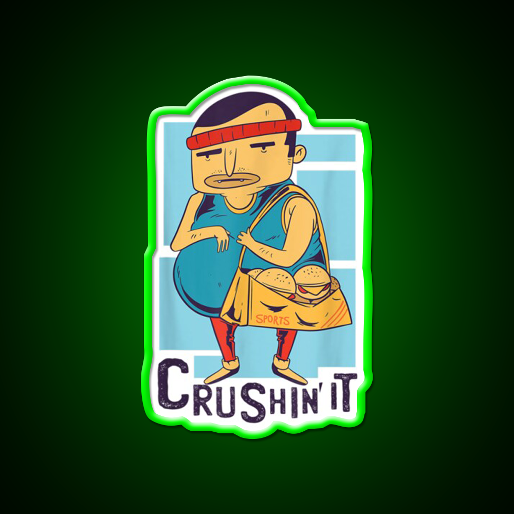 Boddy Building Crushin It Gym Fitness Led Neon Sign Rgb Color