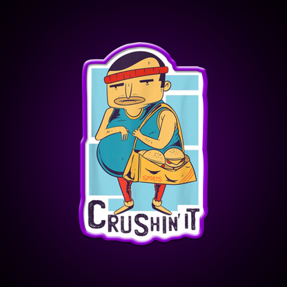 Boddy Building Crushin It Gym Fitness Led Neon Sign Rgb Color