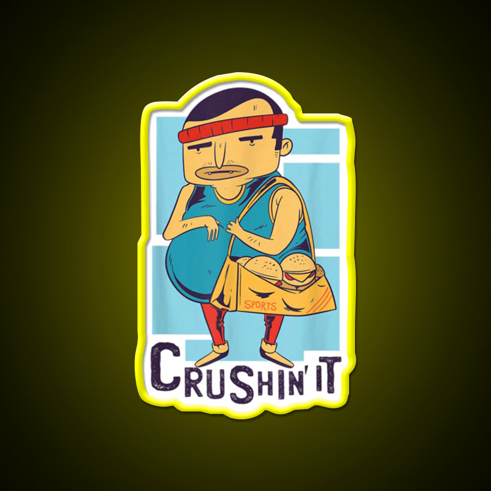 Boddy Building Crushin It Gym Fitness Led Neon Sign Rgb Color