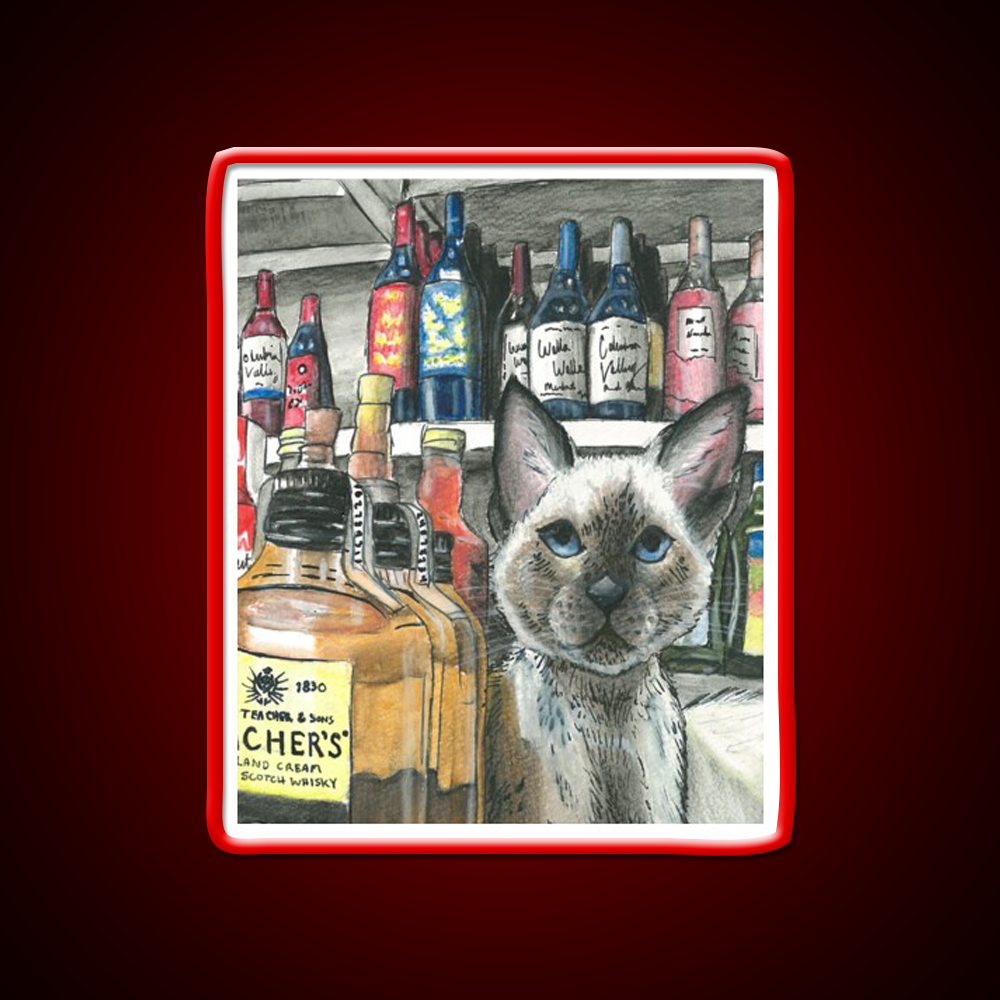 Bodega Cat Whiskey Drink Bar Led Neon Sign Rgb Color