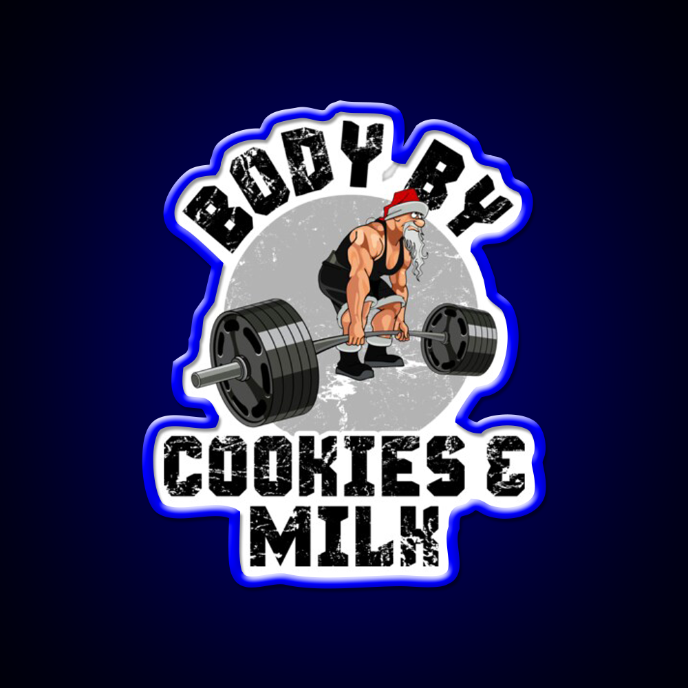 Body By Cookies Milk Gym Fitness Led Neon Sign Rgb Color