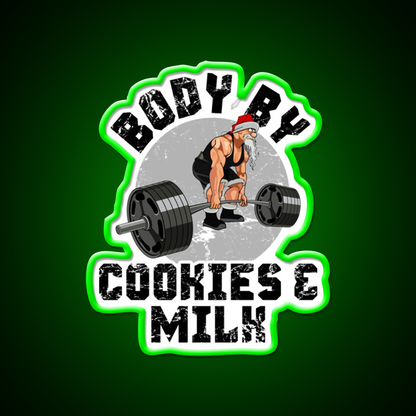 Body By Cookies Milk Gym Fitness Led Neon Sign Rgb Color