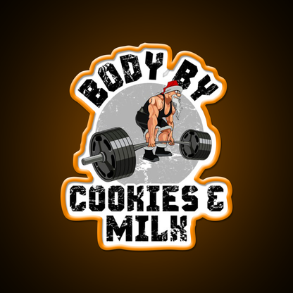 Body By Cookies Milk Gym Fitness Led Neon Sign Rgb Color