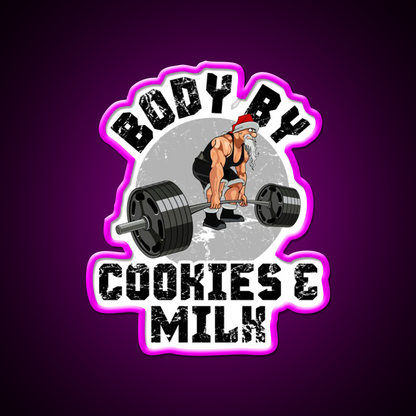Body By Cookies Milk Gym Fitness Led Neon Sign Rgb Color