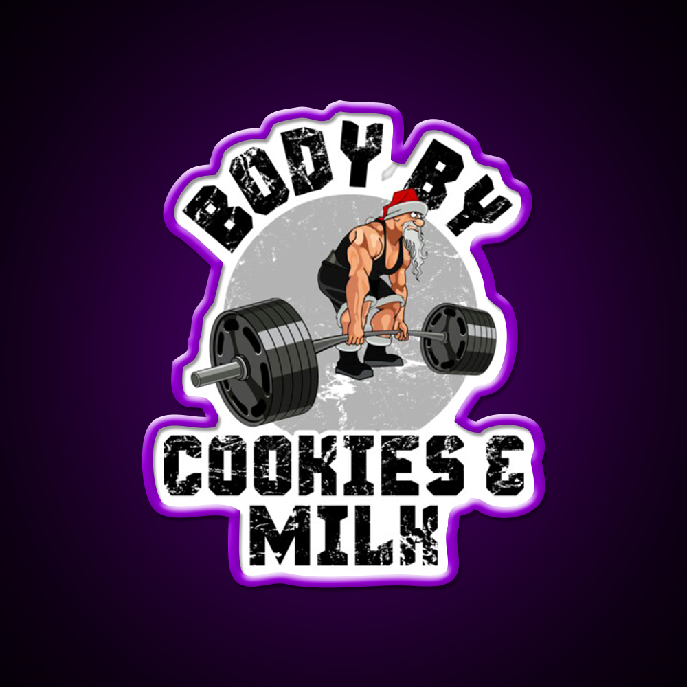 Body By Cookies Milk Gym Fitness Led Neon Sign Rgb Color