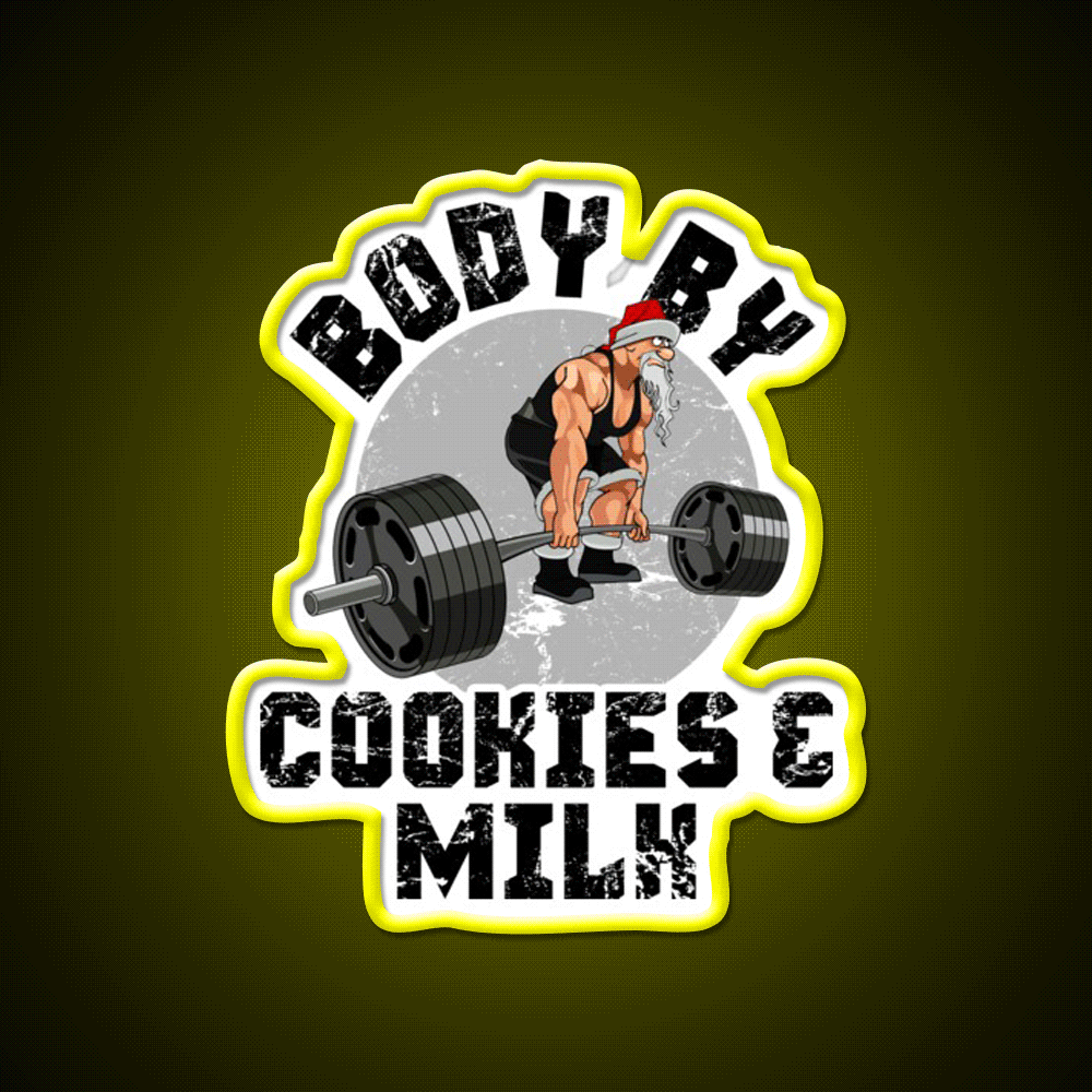Body By Cookies Milk Gym Fitness Led Neon Sign Rgb Color