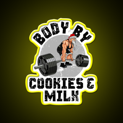 Body By Cookies Milk Gym Fitness Led Neon Sign Rgb Color