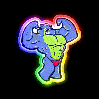 Bodybuild A Bear Gym Fitness Led Neon Sign Rgb Color