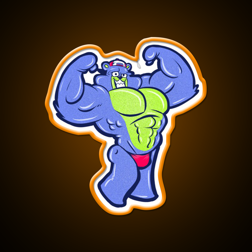 Bodybuild A Bear Gym Fitness Led Neon Sign Rgb Color