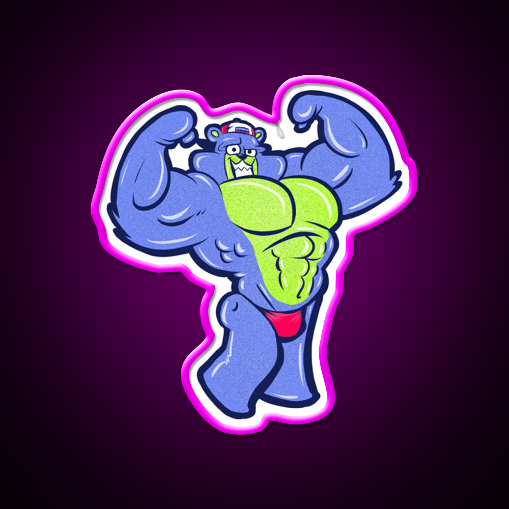 Bodybuild A Bear Gym Fitness Led Neon Sign Rgb Color