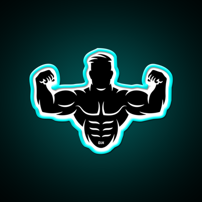 Bodybuilder Biceps Athletic Sports Black Gym Fitness Led Neon Sign Rgb Color