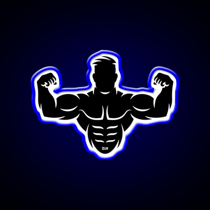 Bodybuilder Biceps Athletic Sports Black Gym Fitness Led Neon Sign Rgb Color