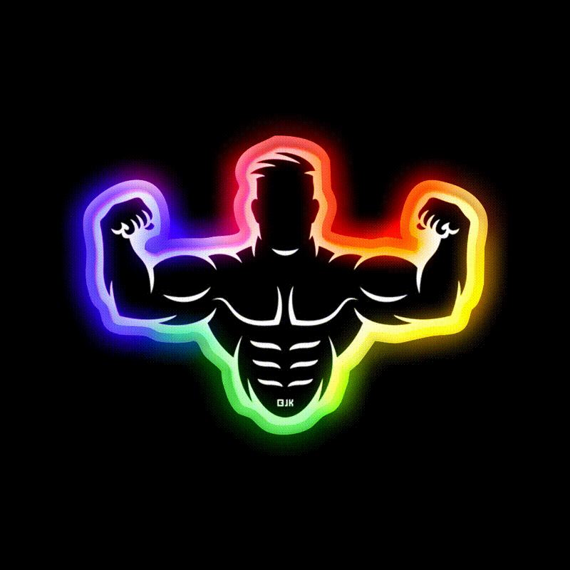 Bodybuilder Biceps Athletic Sports Black Gym Fitness Led Neon Sign Rgb Color