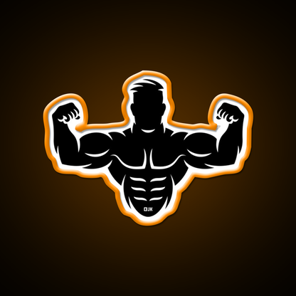 Bodybuilder Biceps Athletic Sports Black Gym Fitness Led Neon Sign Rgb Color