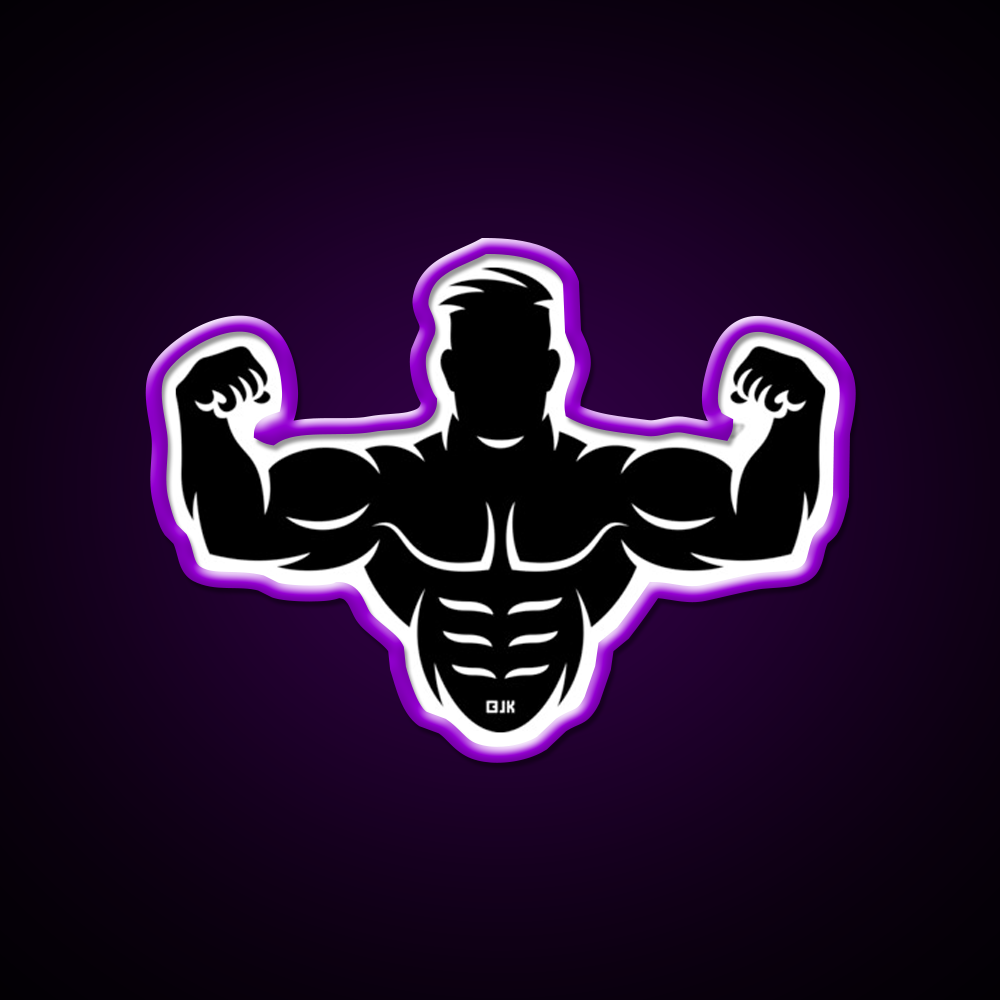 Bodybuilder Biceps Athletic Sports Black Gym Fitness Led Neon Sign Rgb Color