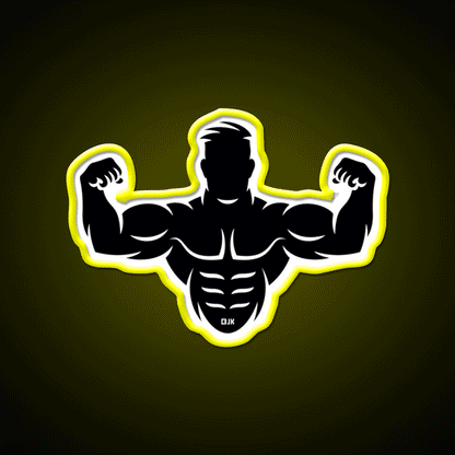 Bodybuilder Biceps Athletic Sports Black Gym Fitness Led Neon Sign Rgb Color