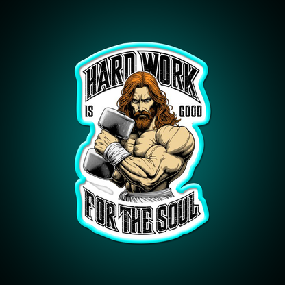 Bodybuilder Hard Work Is Good For Soul Gym Fitness Led Neon Sign Rgb Color