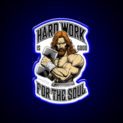 Bodybuilder Hard Work Is Good For Soul Gym Fitness Led Neon Sign Rgb Color