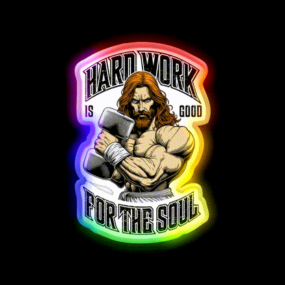 Bodybuilder Hard Work Is Good For Soul Gym Fitness Led Neon Sign Rgb Color