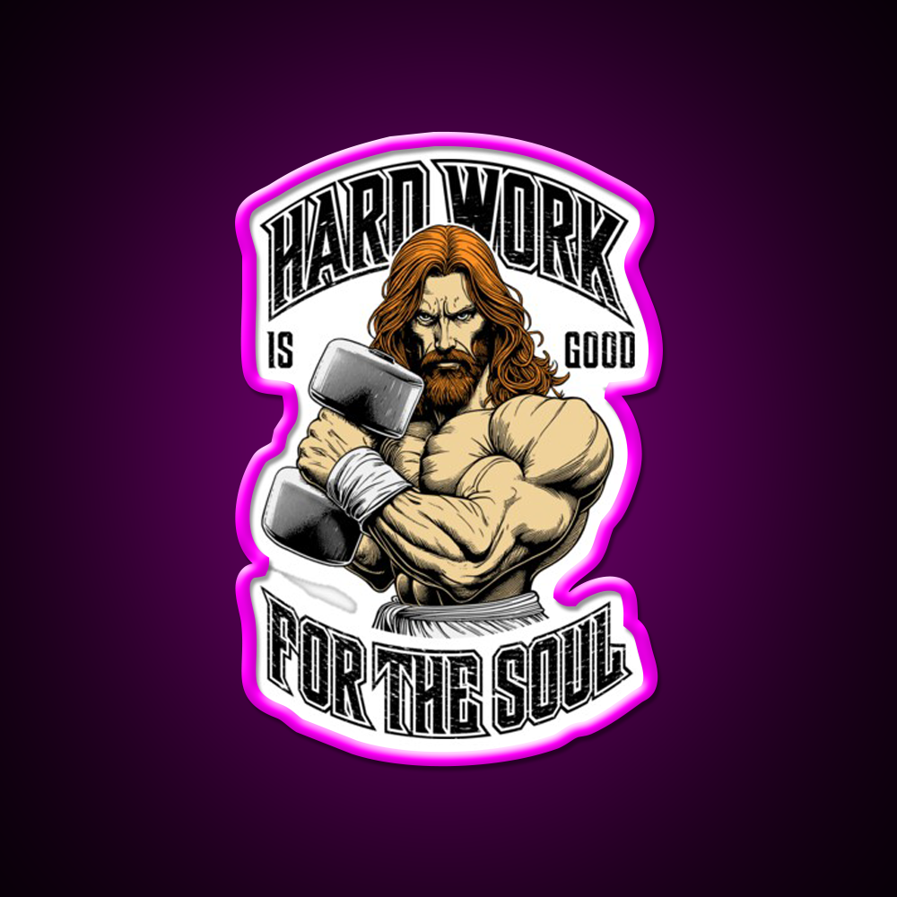 Bodybuilder Hard Work Is Good For Soul Gym Fitness Led Neon Sign Rgb Color