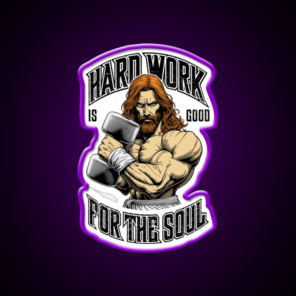 Bodybuilder Hard Work Is Good For Soul Gym Fitness Led Neon Sign Rgb Color