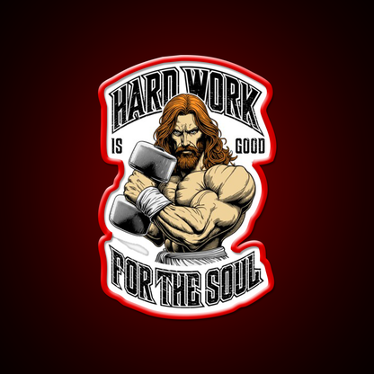 Bodybuilder Hard Work Is Good For Soul Gym Fitness Led Neon Sign Rgb Color