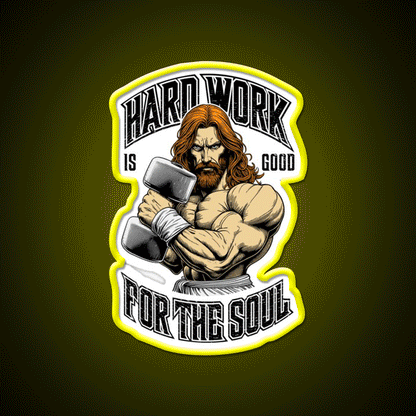Bodybuilder Hard Work Is Good For Soul Gym Fitness Led Neon Sign Rgb Color