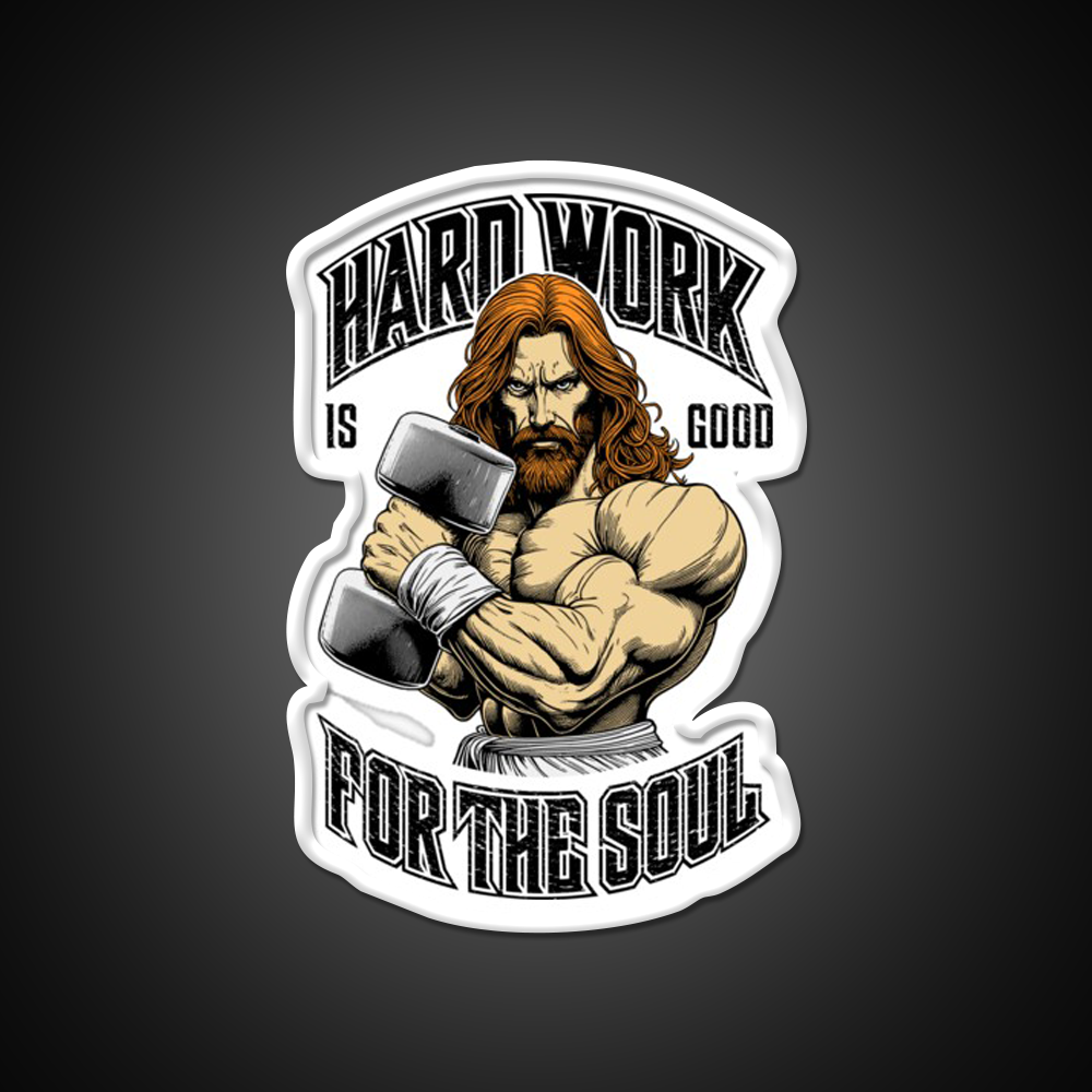 Bodybuilder Hard Work Is Good For Soul Gym Fitness Led Neon Sign Rgb Color