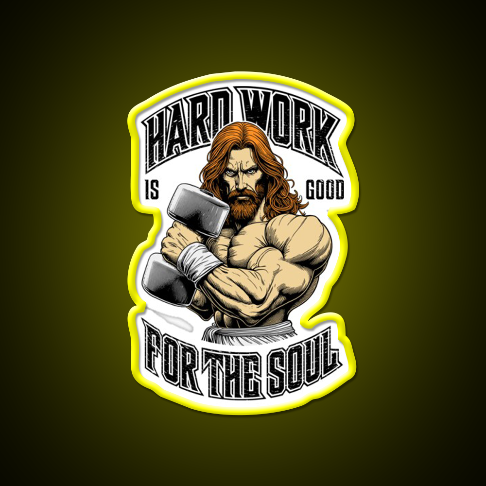 Bodybuilder Hard Work Is Good For Soul Gym Fitness Led Neon Sign Rgb Color