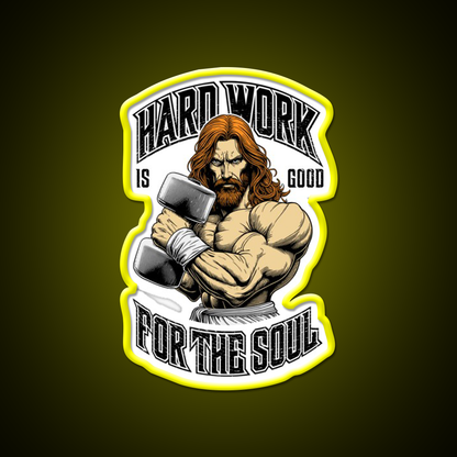 Bodybuilder Hard Work Is Good For Soul Gym Fitness Led Neon Sign Rgb Color
