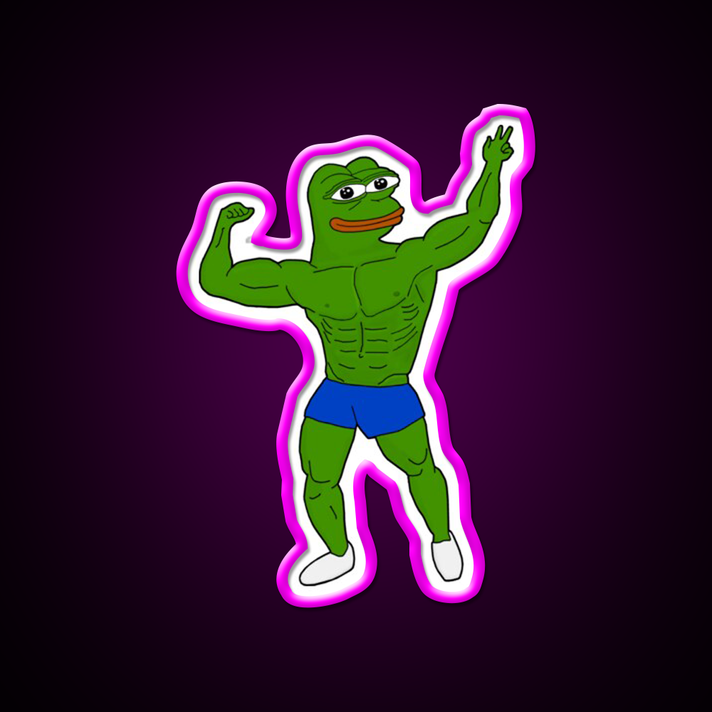 Bodybuilder Pepe Aesthetic Zyzz Gym Fitness Led Neon Sign Rgb Color