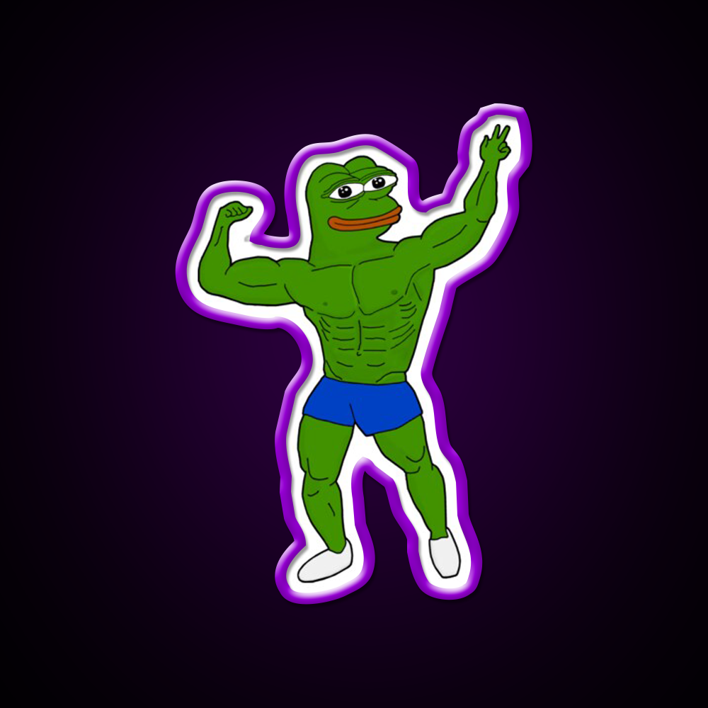 Bodybuilder Pepe Aesthetic Zyzz Gym Fitness Led Neon Sign Rgb Color