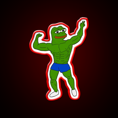 Bodybuilder Pepe Aesthetic Zyzz Gym Fitness Led Neon Sign Rgb Color