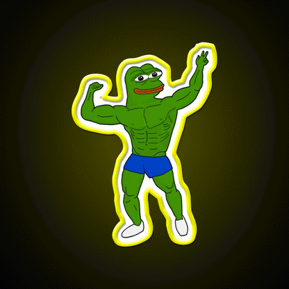 Bodybuilder Pepe Aesthetic Zyzz Gym Fitness Led Neon Sign Rgb Color