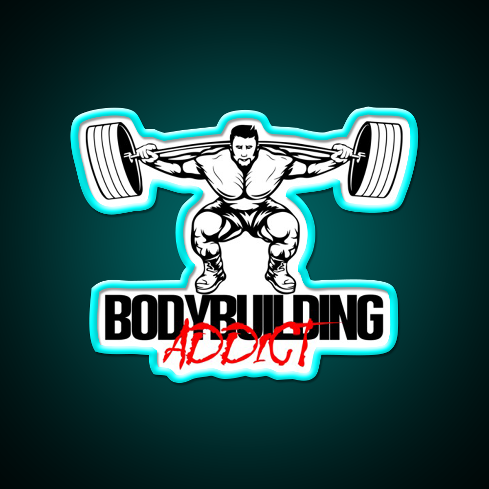 Bodybuilding Addict 10 Black Gym Fitness Led Neon Sign Rgb Color